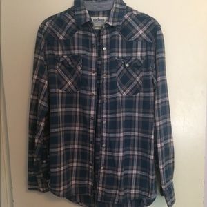 Blue, White, and Red Flannel Shirt